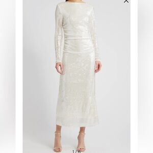 Elegant White Sequin Dress